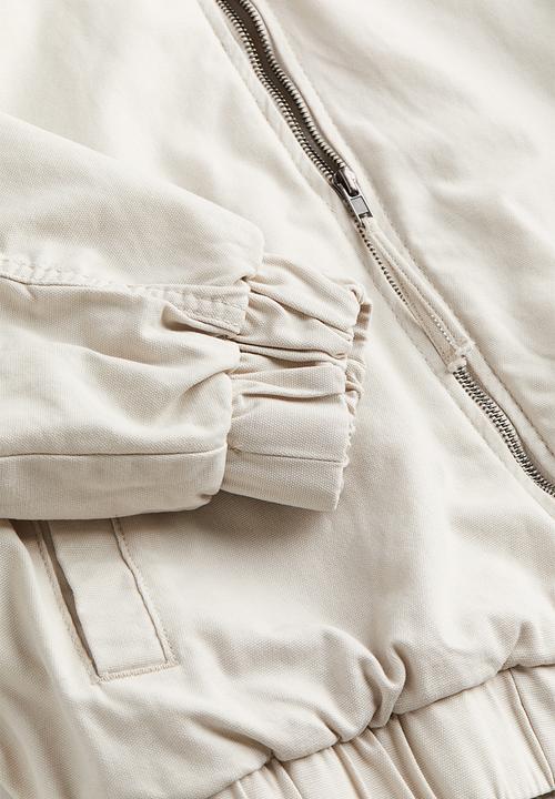 H&M - Padded bomber jacket - light beige