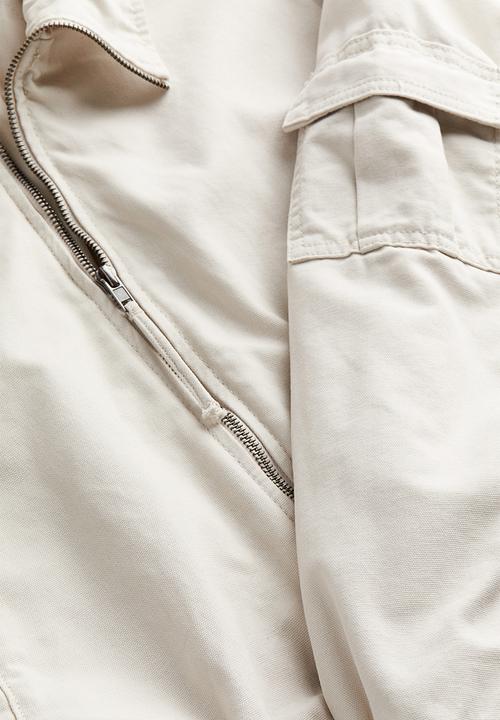 H&M - Padded bomber jacket - light beige
