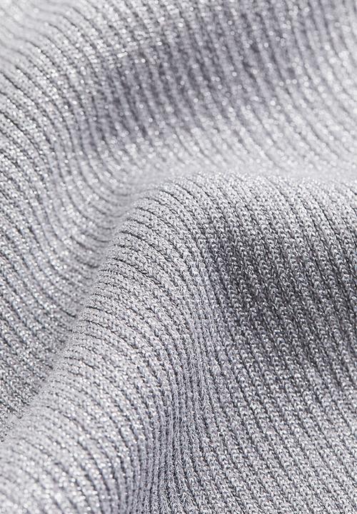 H&M - Rib-knit skirt - silver-coloured