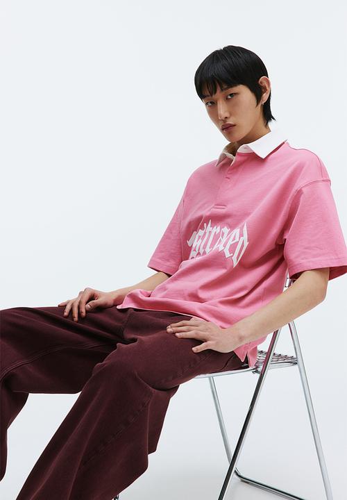 H&M - Oversized fit polo shirt - pink