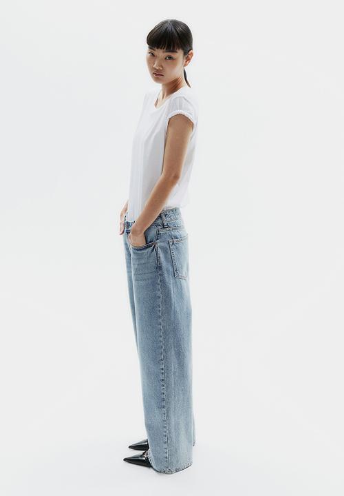 H&M - Wide regular jeans - light denim blue