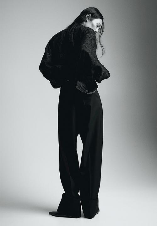 H&M - Textured-weave blouse - black