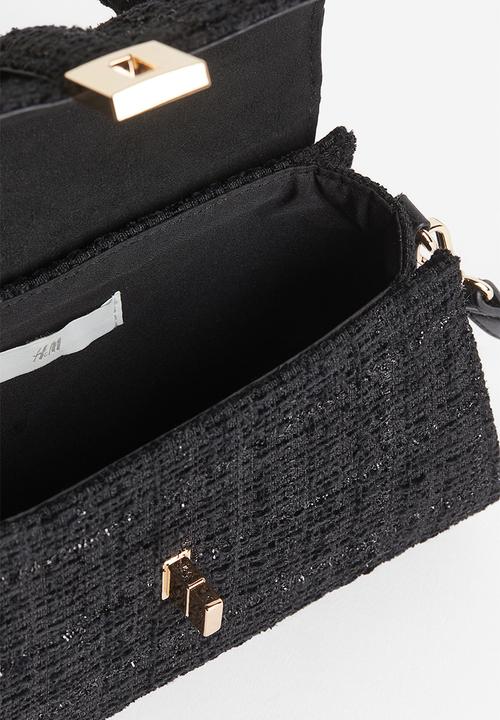 H&M - Textured-weave shoulder bag - black