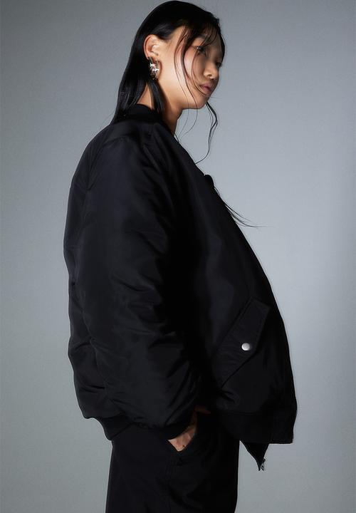 H&M - Oversized bomber jacket - black