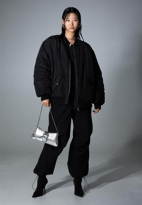 H&M - Oversized bomber jacket - black