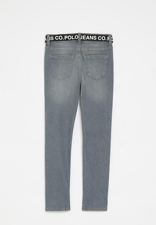 POLO - Boys jude belted slim fit jean - medium wash