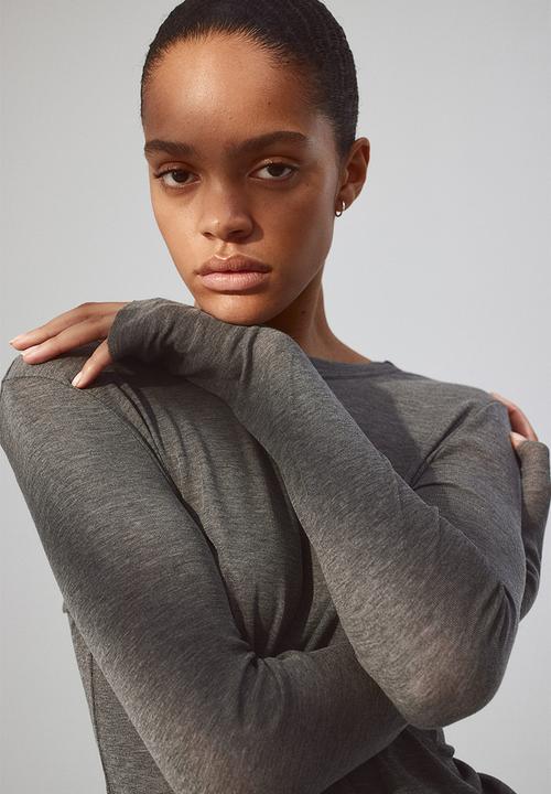 H&M - Lyocell-blend top - grey