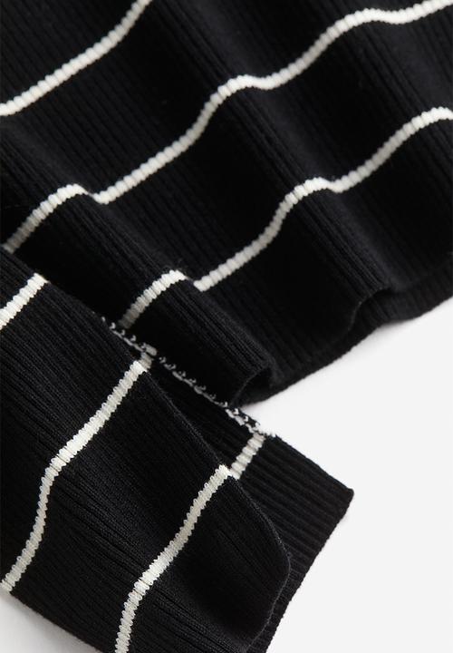 H&M - Rib-knit top - black & white striped