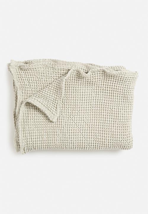 Sixth Floor - Cotton Waffle Bed Throw - Stone