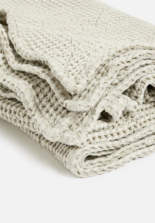 Sixth Floor - Cotton Waffle Bed Throw - Stone