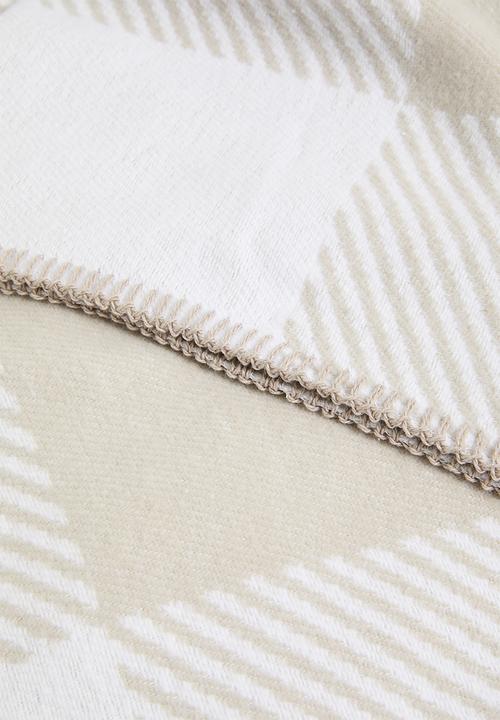 Sixth Floor - Check Bed Blanket Throw - Natural