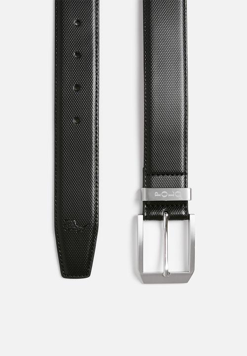 POLO - Maurice Coated Leather Belt - Black