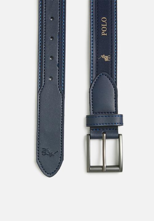 POLO - Alessandro Coated Leather Belt - Navy