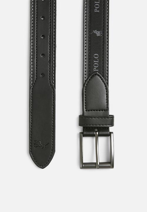 POLO - Alessandro Coated Leather Belt - Black