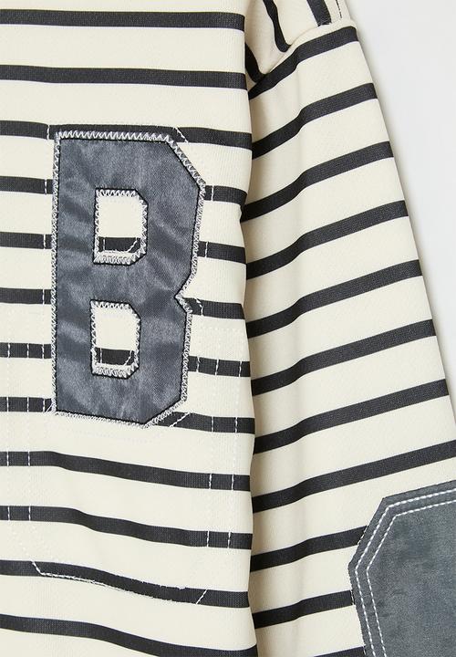 Pop Candy - Striped sweat top - ecru & grey