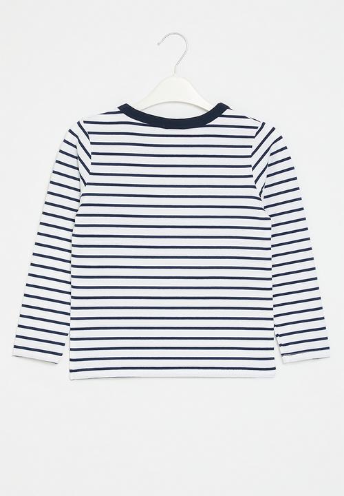 Pop Candy - Striped long sleeve tee - blue & white