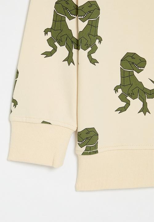 Pop Candy - Printed sweat top - ecru & green