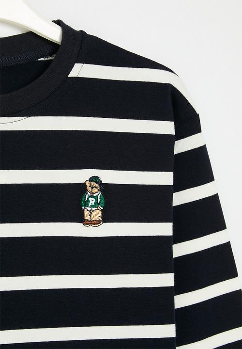 Pop Candy - Striped crew neck - navy & white
