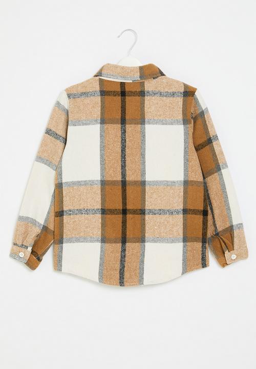 Pop Candy - Plaid shacket - brown