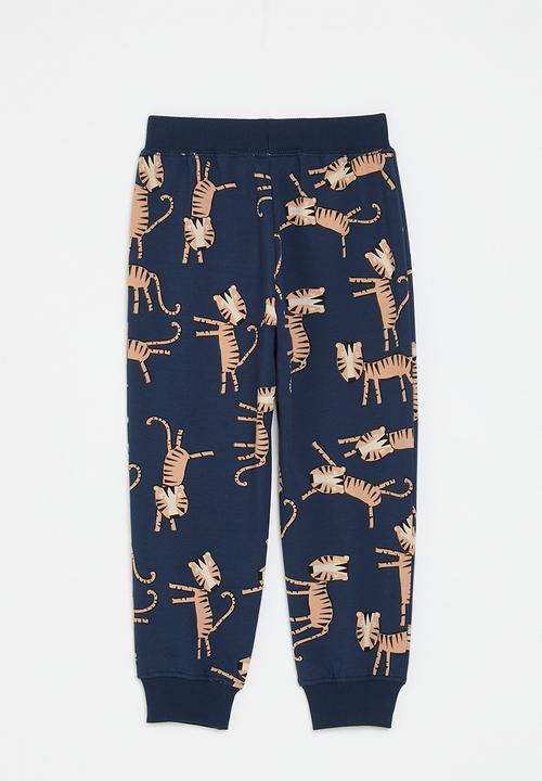 Pop Candy - Printed sweat pants - blue & orange