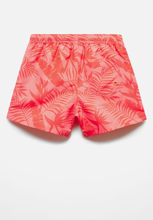 MANGO - Swimming trunks leaf - pastel pink