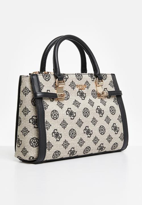 GUESS - Loralee status satchel - black & beige logo