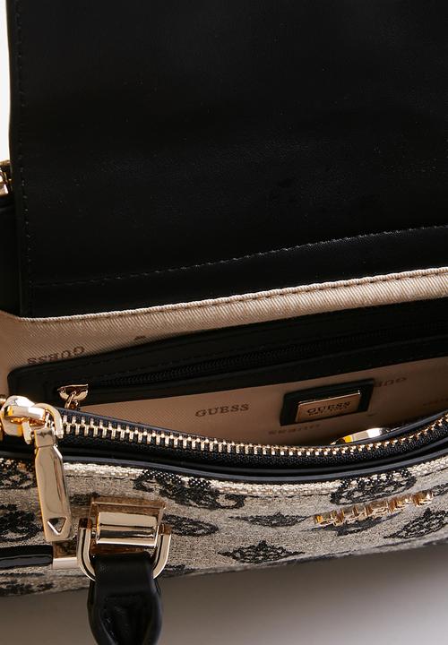 GUESS - Loralee status satchel - black & beige logo