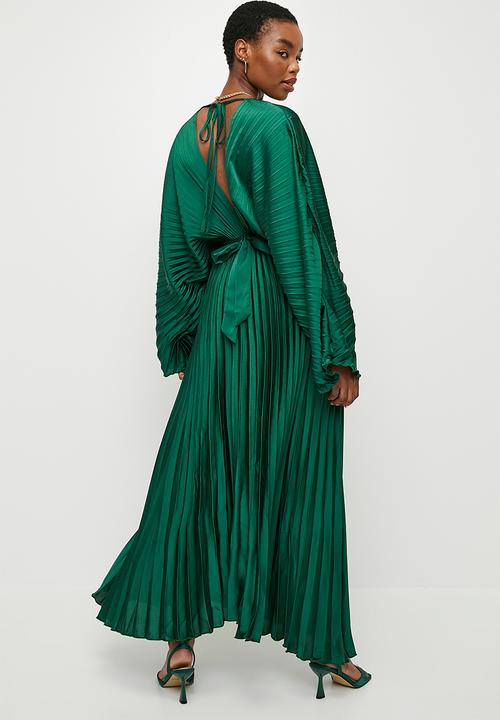 edit - Pleated dolman sleeve maxi dress - green