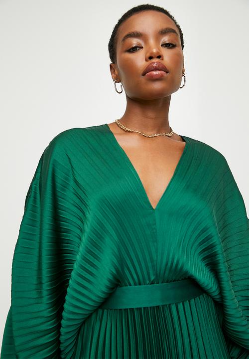 edit - Pleated dolman sleeve maxi dress - green