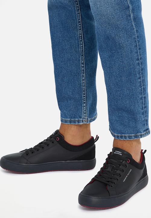 Tommy Hilfiger - TH hi vulc cleat low leather mix - black