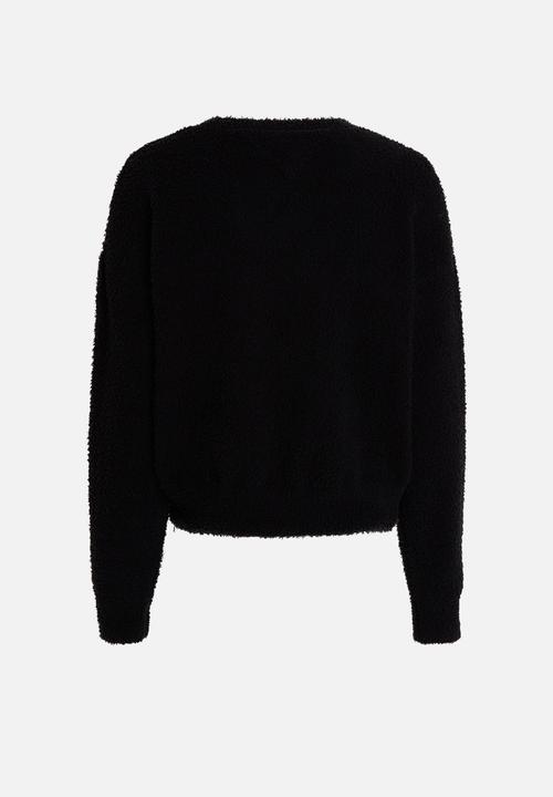 Tommy Hilfiger - Oversized logo boxy fit jumper - black