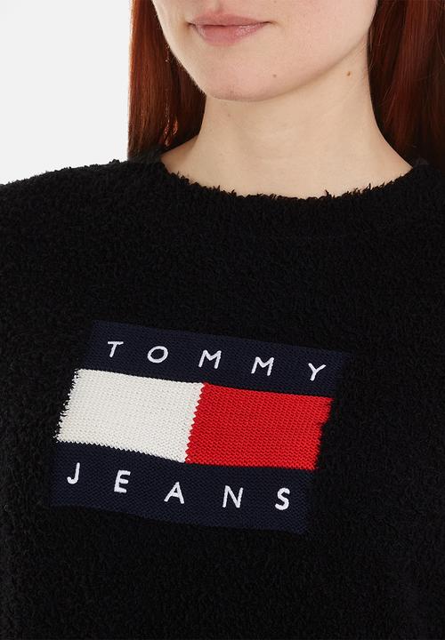 Tommy Hilfiger - Oversized logo boxy fit jumper - black