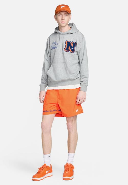 Nike - Club Fleece Varsity ft pullover hoodie - dk grey heather/lt smoke grey
