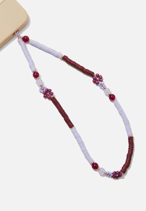 Typo - Carried Away Phone Charm Strap - Floral / Merlot