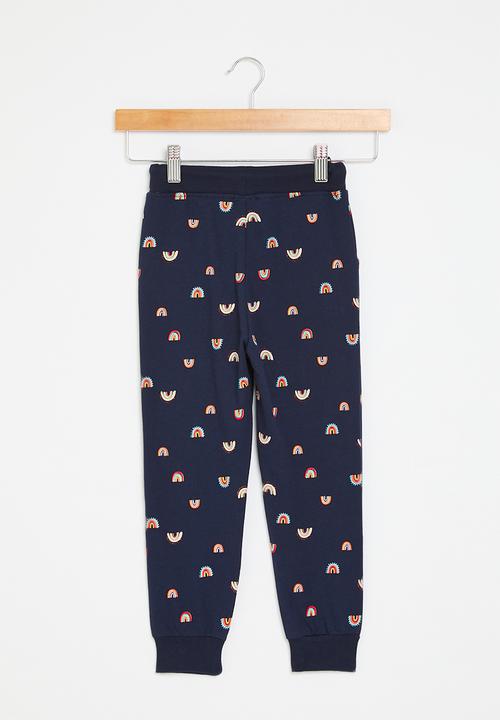 Pop Candy - Rainbow print sweat pants - blue