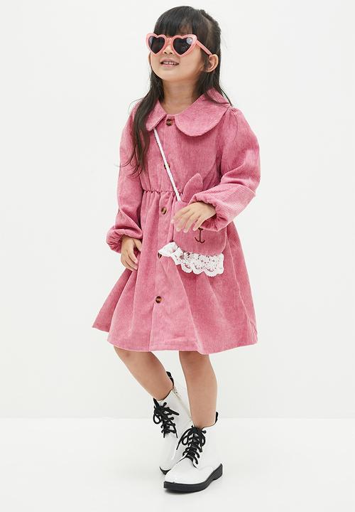Pop Candy - corduroy dress & bag set - pink