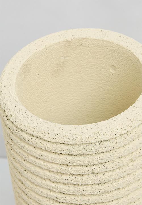 Sixth Floor - Ribbed Textured Vase - natrual