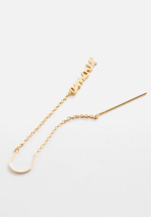 MANGO - Earrings amour -or - gold