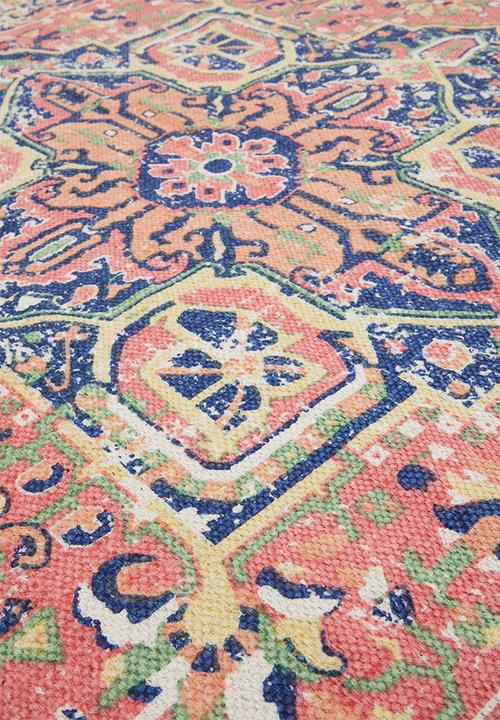 Sixth Floor - Cotton Antique printed Rug - Multi