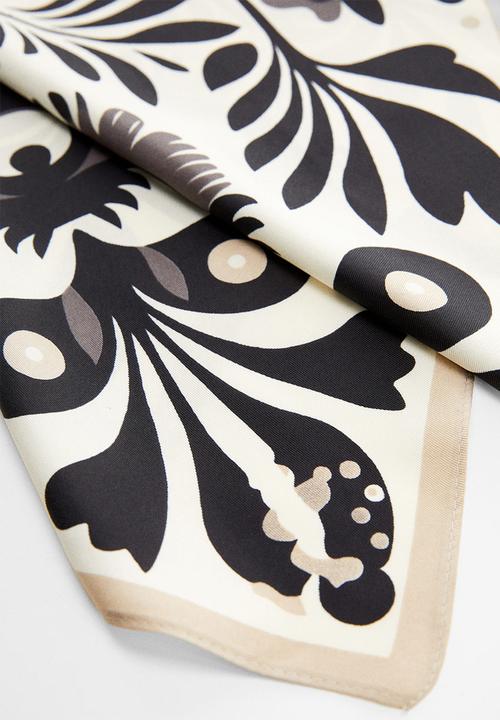 MANGO - Neck scarf folk - ecru