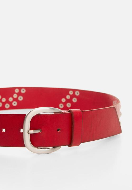 MANGO - Belt rainbow - red