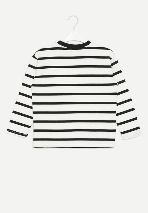 Pop Candy - Striped crew neck - White & black