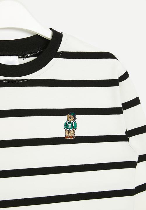 Pop Candy - Striped crew neck - White & black