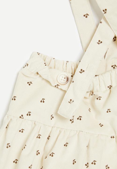 Pop Candy - Printed suspender skirt-light brown