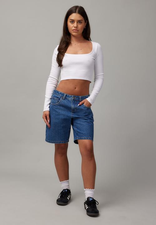 Factorie - Maddie crop long sleeve - white