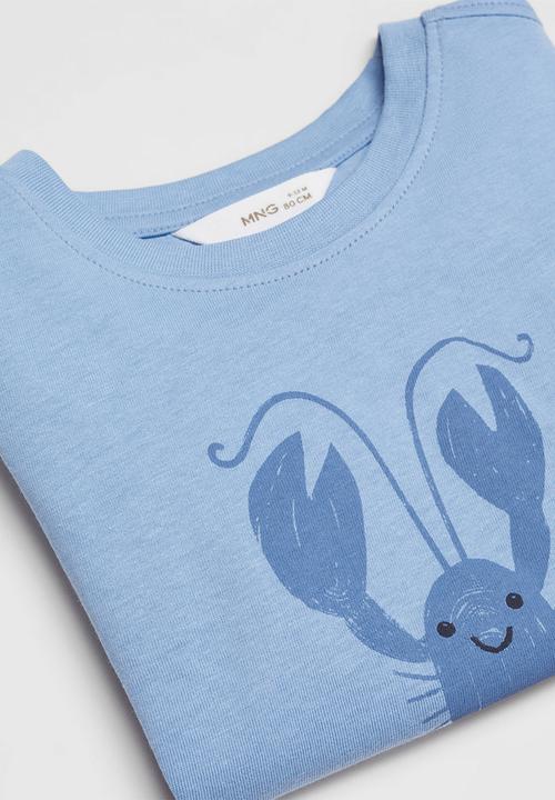 MANGO - T-shirt lobster - blue