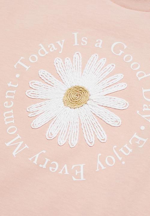 MANGO - T-shirt daisy - pink