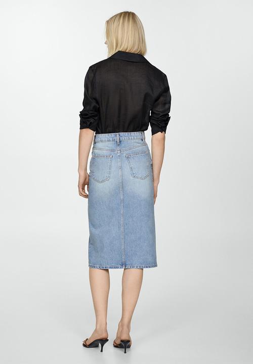 MANGO - Skirt sole - open-blue