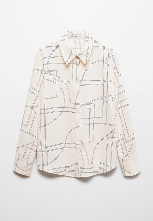 MANGO - Regular flowy shirt - beige