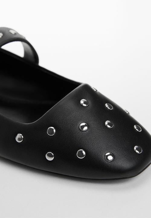 MANGO - Neli studded pump - black